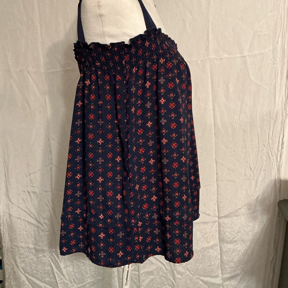 Floral Print Navy Tank Top - Picture 4 of 7